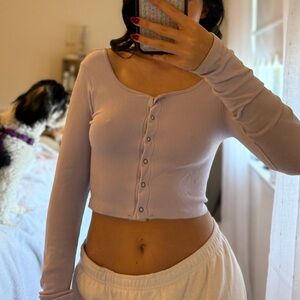 Aeropostale Light Purple Button-Down Women's Top